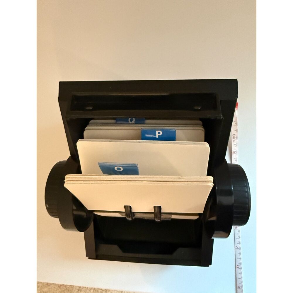 Vintage Rolodex Rotary Desktop Card File Black - Excellent Condition No Key